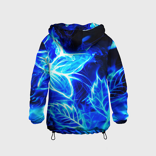 Детская ветровка Огненный синий цветок / 3D-Черный – фото 2