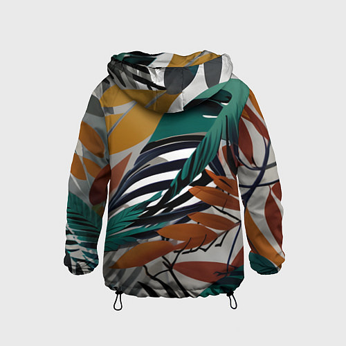 Детская ветровка Полоски листья / 3D-Черный – фото 2