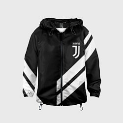 Ветровка с капюшоном детская Juventus line white, цвет: 3D-черный