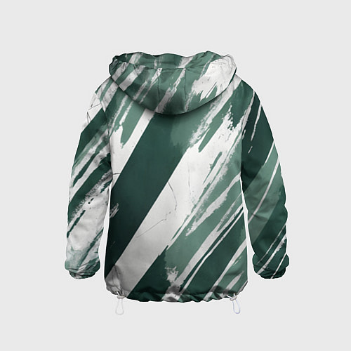Детская ветровка Косая зеленая полоска / 3D-Белый – фото 2