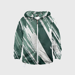 Детская ветровка Косая зеленая полоска