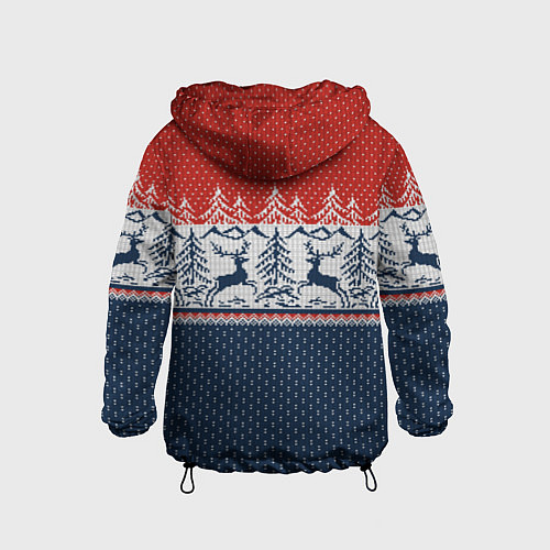 Детская ветровка Новогодний вязаный узор / 3D-Черный – фото 2