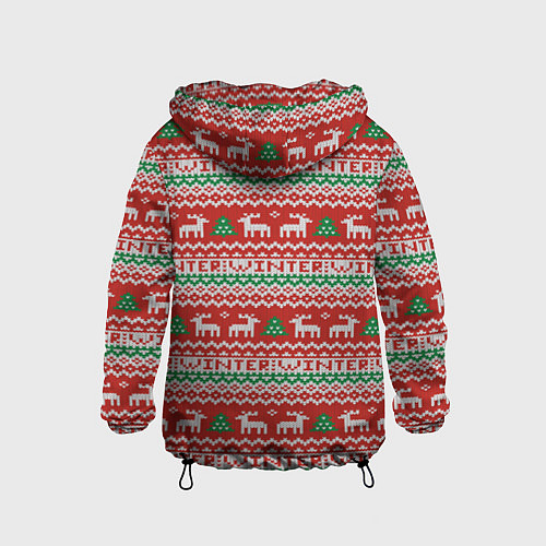 Детская ветровка Deer christmas pattern / 3D-Черный – фото 2