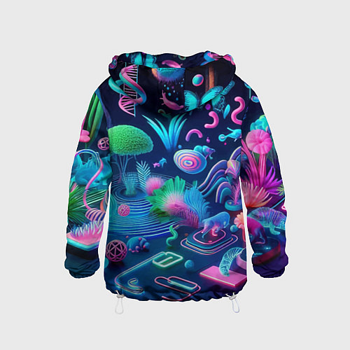 Детская ветровка Фантастическая абстрактная композиция - сюрреализм / 3D-Белый – фото 2