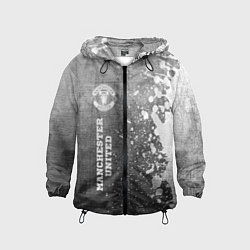 Ветровка с капюшоном детская Manchester United - grey gradient по-вертикали, цвет: 3D-черный