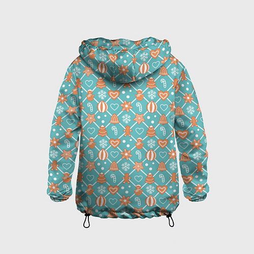 Детская ветровка Новогодний фон с печеньем / 3D-Черный – фото 2