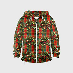 Детская ветровка Остролистный падуб на шотландской ткани
