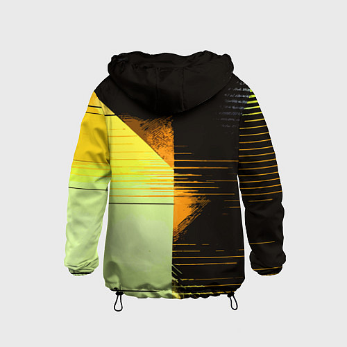 Детская ветровка Горизонтальные полосы на чёрно-жёлтом фоне / 3D-Черный – фото 2