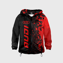 Ветровка с капюшоном детская Audi - red gradient по-вертикали, цвет: 3D-черный