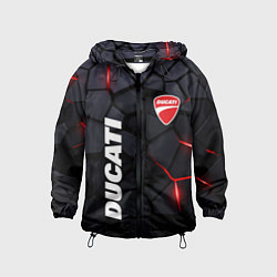 Ветровка с капюшоном детская Ducati - плиты с эффектом свечения, цвет: 3D-черный