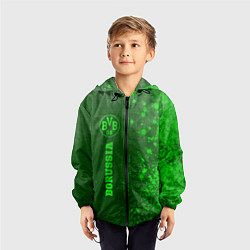 Ветровка с капюшоном детская Borussia - green gradient по-вертикали, цвет: 3D-черный — фото 2