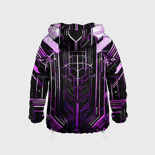 Детская ветровка Purple lines on a black background / 3D-Белый – фото 2