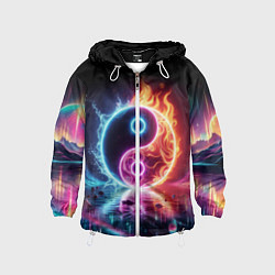 Детская ветровка Инь янь - неоновый космос