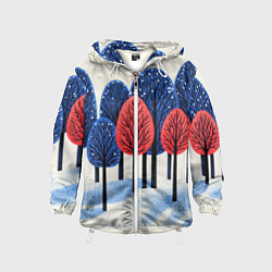 Детская ветровка Красно-синие елки