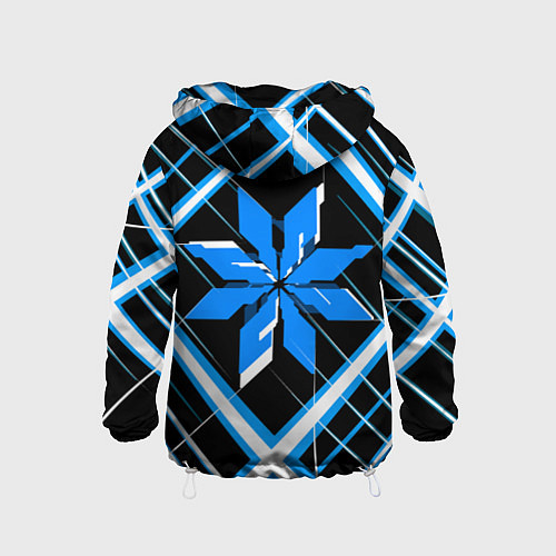 Детская ветровка Сине-белая звезда и полосы на чёрном фоне / 3D-Белый – фото 2