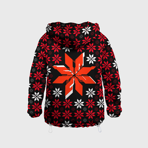 Детская ветровка Красно-белые звёзды на чёрном фоне / 3D-Белый – фото 2
