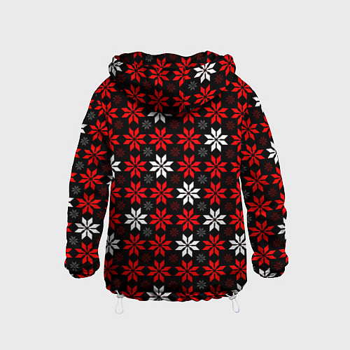 Детская ветровка Red and white stars on a black background / 3D-Белый – фото 2