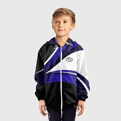 Ветровка с капюшоном детская Субару - белая волна, цвет: 3D-белый — фото 2