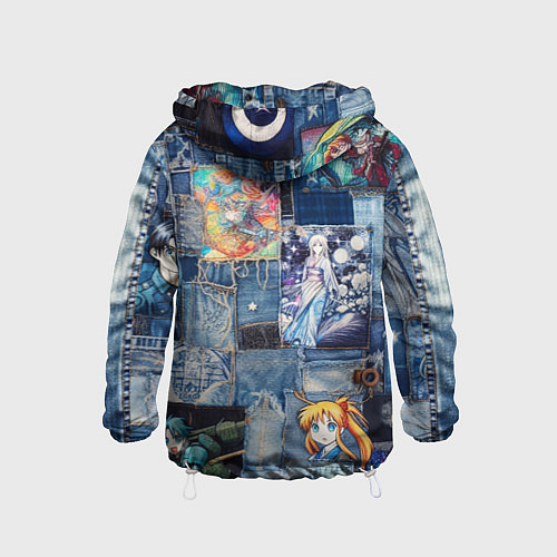 Детская ветровка Микс аниме и пэчворк / 3D-Белый – фото 2