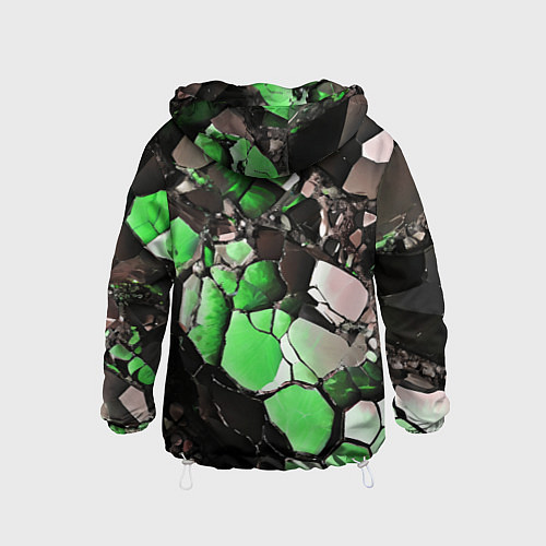 Детская ветровка Чёрно-зелёный камень / 3D-Белый – фото 2