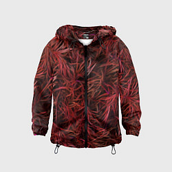 Детская ветровка Красная трава на чёрном фоне