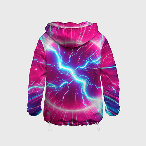 Детская ветровка Cyber tyrannosaurus is a cool skateboarder / 3D-Белый – фото 2