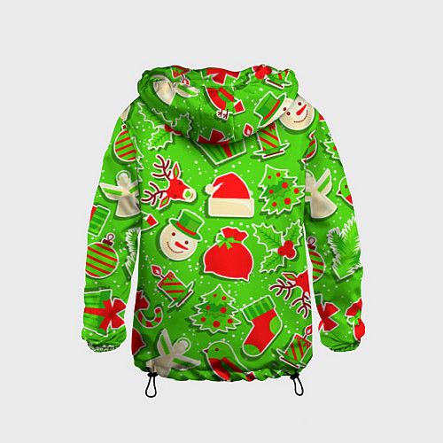 Детская ветровка Новогоднее настроение паттерн / 3D-Черный – фото 2