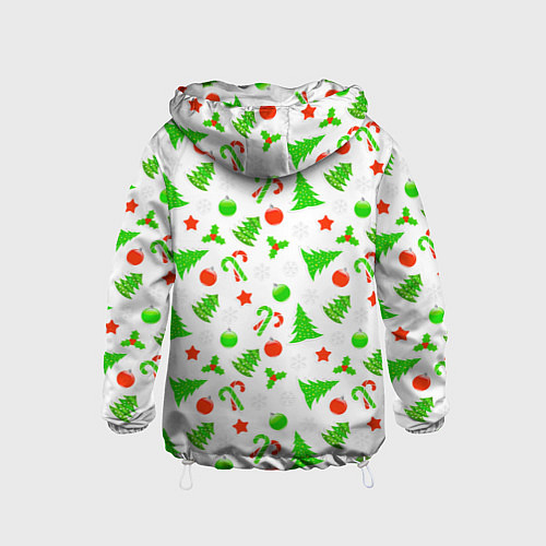 Детская ветровка Новогодний ёлочный паттерн / 3D-Белый – фото 2