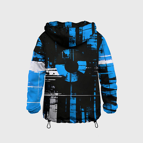 Детская ветровка Сине-белый гранж на чёрном фоне / 3D-Черный – фото 2