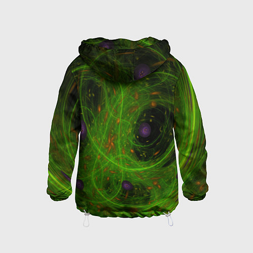 Детская ветровка Зелёный дым абстракция / 3D-Белый – фото 2