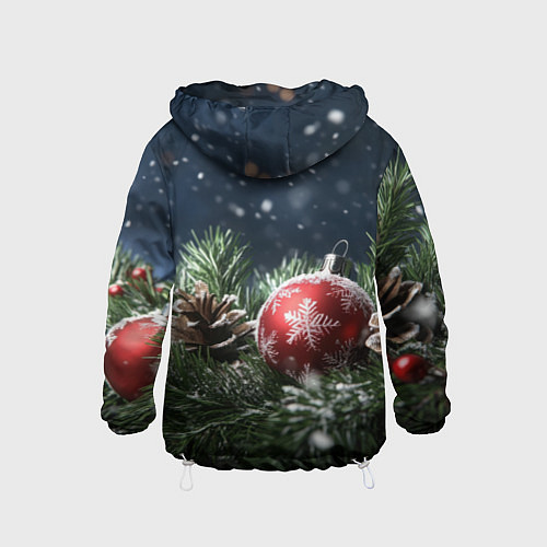 Детская ветровка Новогодний шар и шишка / 3D-Белый – фото 2