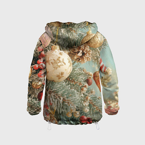 Детская ветровка Елочные новогодние игрушки / 3D-Белый – фото 2