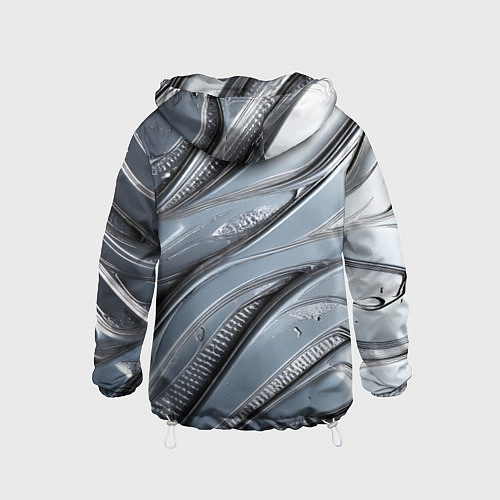 Детская ветровка Полированный металл серебряный / 3D-Белый – фото 2