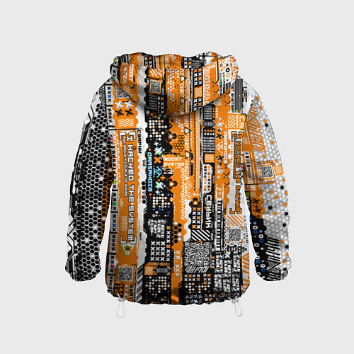Детская ветровка Киберпанк паттерн жёлтый / 3D-Белый – фото 2