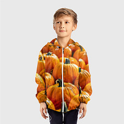 Ветровка с капюшоном детская Много тыкв, цвет: 3D-белый — фото 2