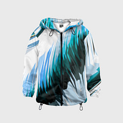 Детская ветровка Чёрно-синие острые полосы на белом фоне