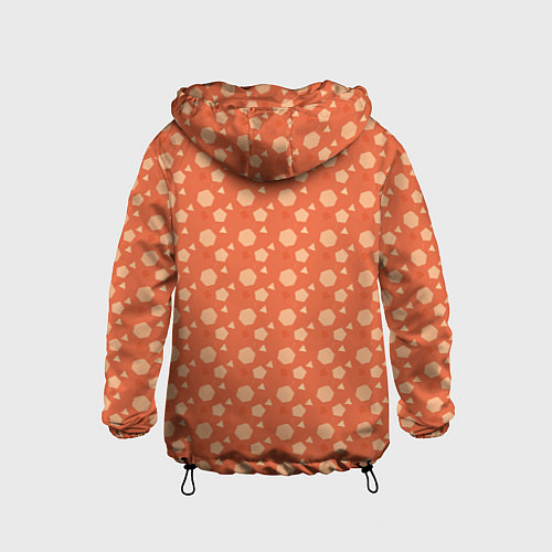 Детская ветровка Кораллово-оранжевый геометричный паттерн / 3D-Черный – фото 2