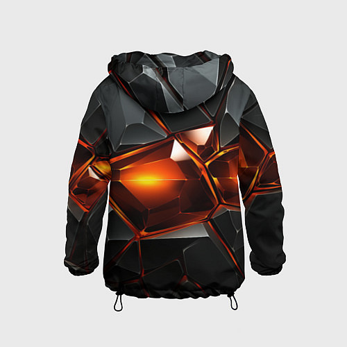 Детская ветровка Красные стекла и черные камни - текстура / 3D-Черный – фото 2