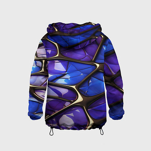 Детская ветровка Синие и фиолетовые плиты / 3D-Черный – фото 2