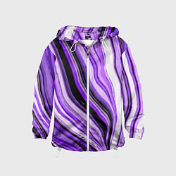 Детская ветровка Волнистые вертикальные чёрно-фиолетовые полосы