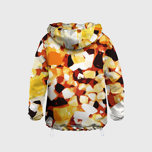 Детская ветровка Жёлто-белая абстракция на чёрном фоне / 3D-Белый – фото 2