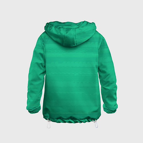 Детская ветровка Изумрудный зелёный однотонный с полосами / 3D-Белый – фото 2