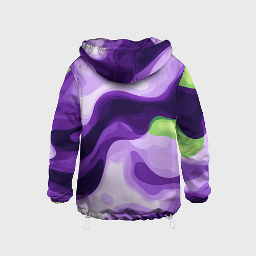 Детская ветровка Фиолетовый камуфляж Россия / 3D-Белый – фото 2