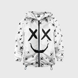 Ветровка с капюшоном детская Смайл фейс, цвет: 3D-черный