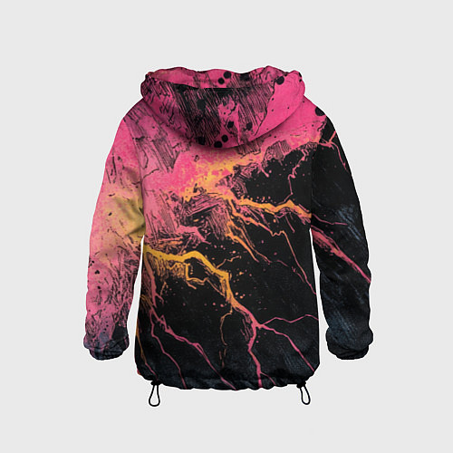 Детская ветровка Абстрактные молнии текстура / 3D-Черный – фото 2