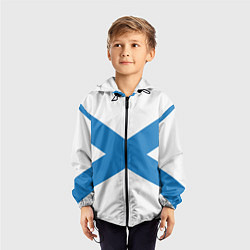 Ветровка с капюшоном детская Военно-морской флот: Андреевский флаг, цвет: 3D-черный — фото 2