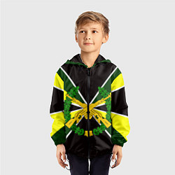 Ветровка с капюшоном детская Мотострелковые войска: лавры, цвет: 3D-черный — фото 2