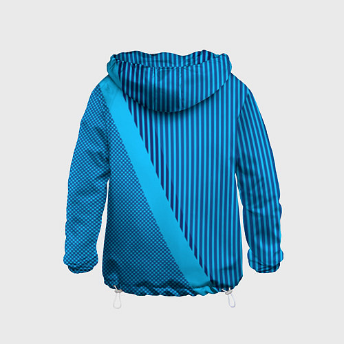 Детская ветровка Сине-голубой с широкой полосой / 3D-Белый – фото 2