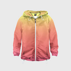 Детская ветровка Жёлто-красный градиент в мелкий горошек