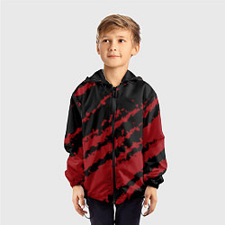 Ветровка с капюшоном детская The color is red and black, цвет: 3D-черный — фото 2